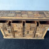 Patchwork wood sideboard