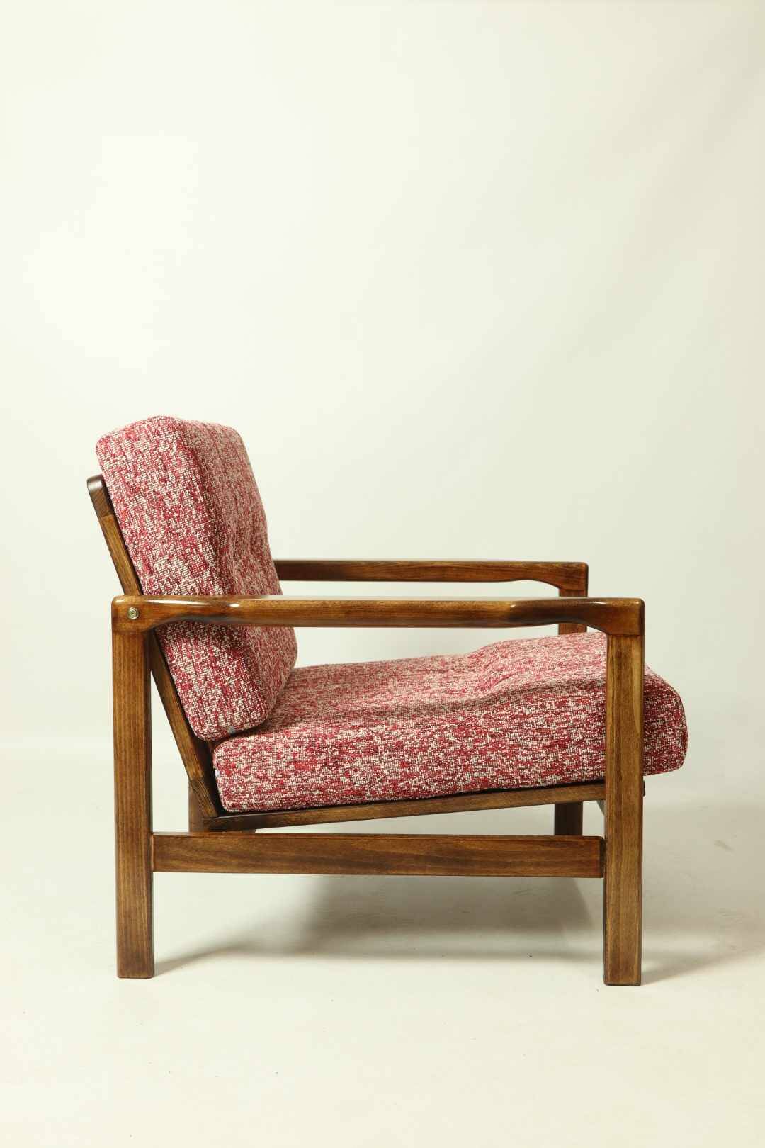 Vintage Armchair Lobster Upholstery Living Room Scandinavian, MCM, Poland 1960s