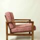 Fauteuil Vintage Tapissé Homard Salon Scandinave, MCM, Pologne Années 1960