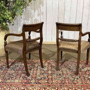 Série de 4 chaises + 2 fauteuils anglais en acajou fin XIXème
