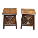 2 Breton bedside tables in solid wood