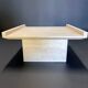 Square travertine coffee table by Claude Berraldacci. 1990s. France.
