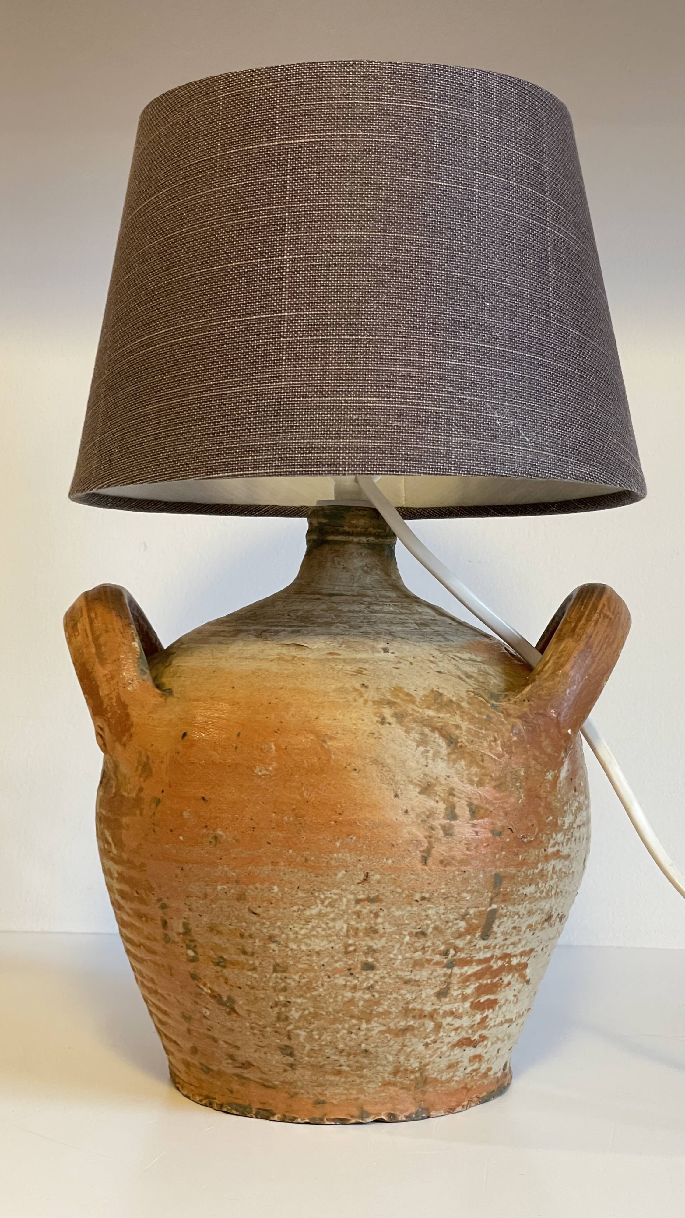 Vintage handmade pottery lamp