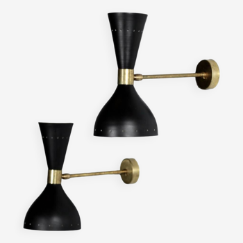 Pair of Italian designer wall lights from the 1950s