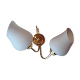 Double wall light gold metal and opaline 60s