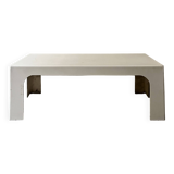 Table basse Prisunic en fibre de verre blanc cassé, design 1970