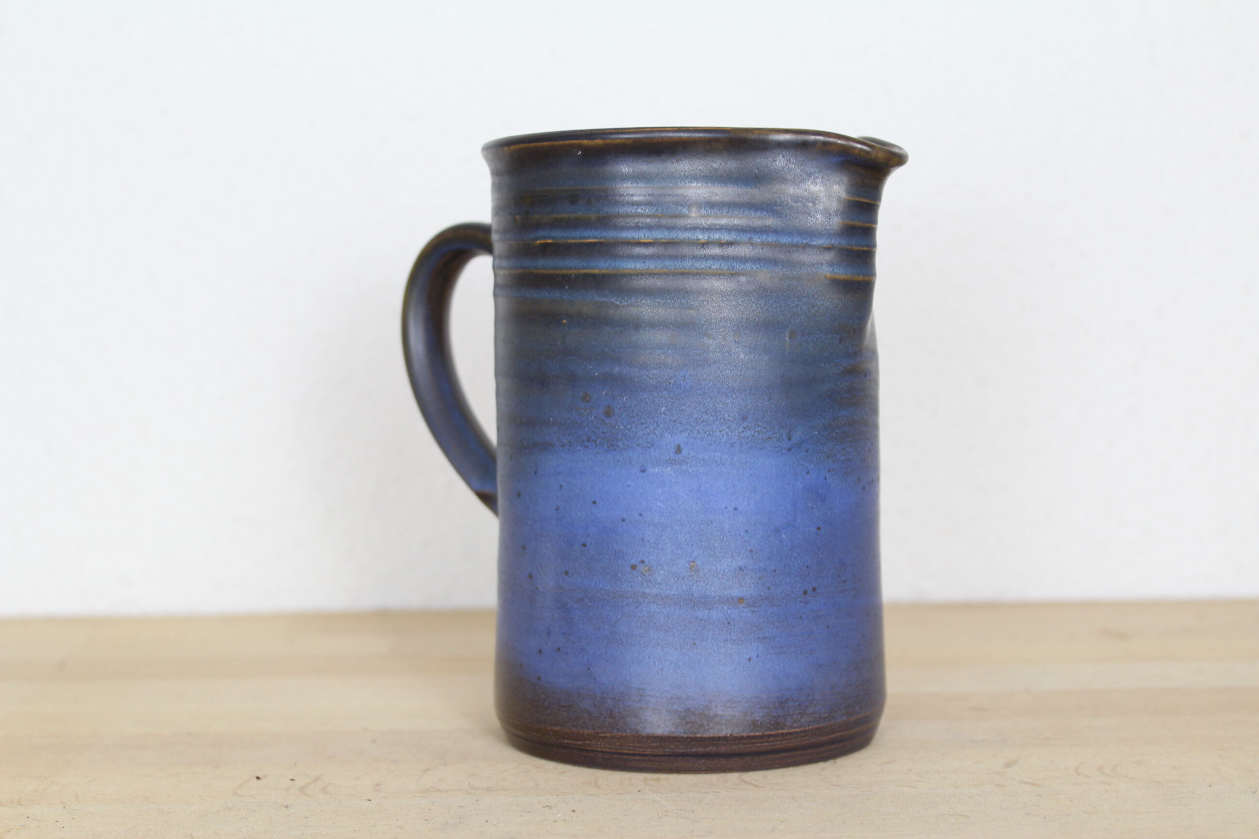 Blue ceramic pitcher, Ludovic Salins