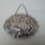 Silver oval boudoir mirror