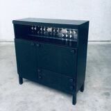 Brutalist Black Ebonised Dry Bar Cabinet, Belgium, 1970s