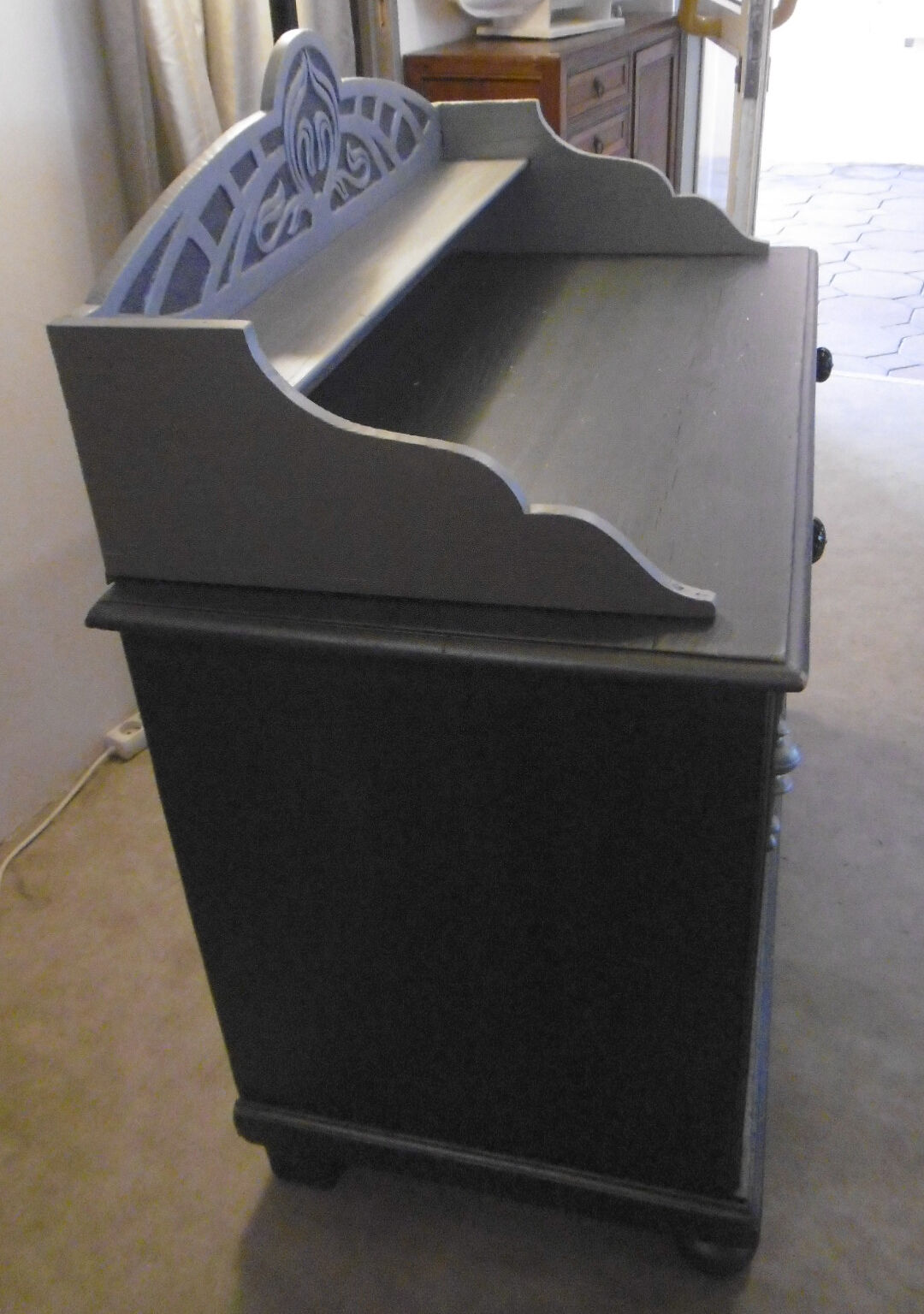 Buffet low 19th - silver grey patina and slate