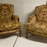 Paire de fauteuils bergère Louis XV