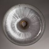 Art Nouveau style pendant light in ribbed glass