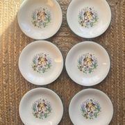 6 assiettes à dessert Salins motifs style Lurçat