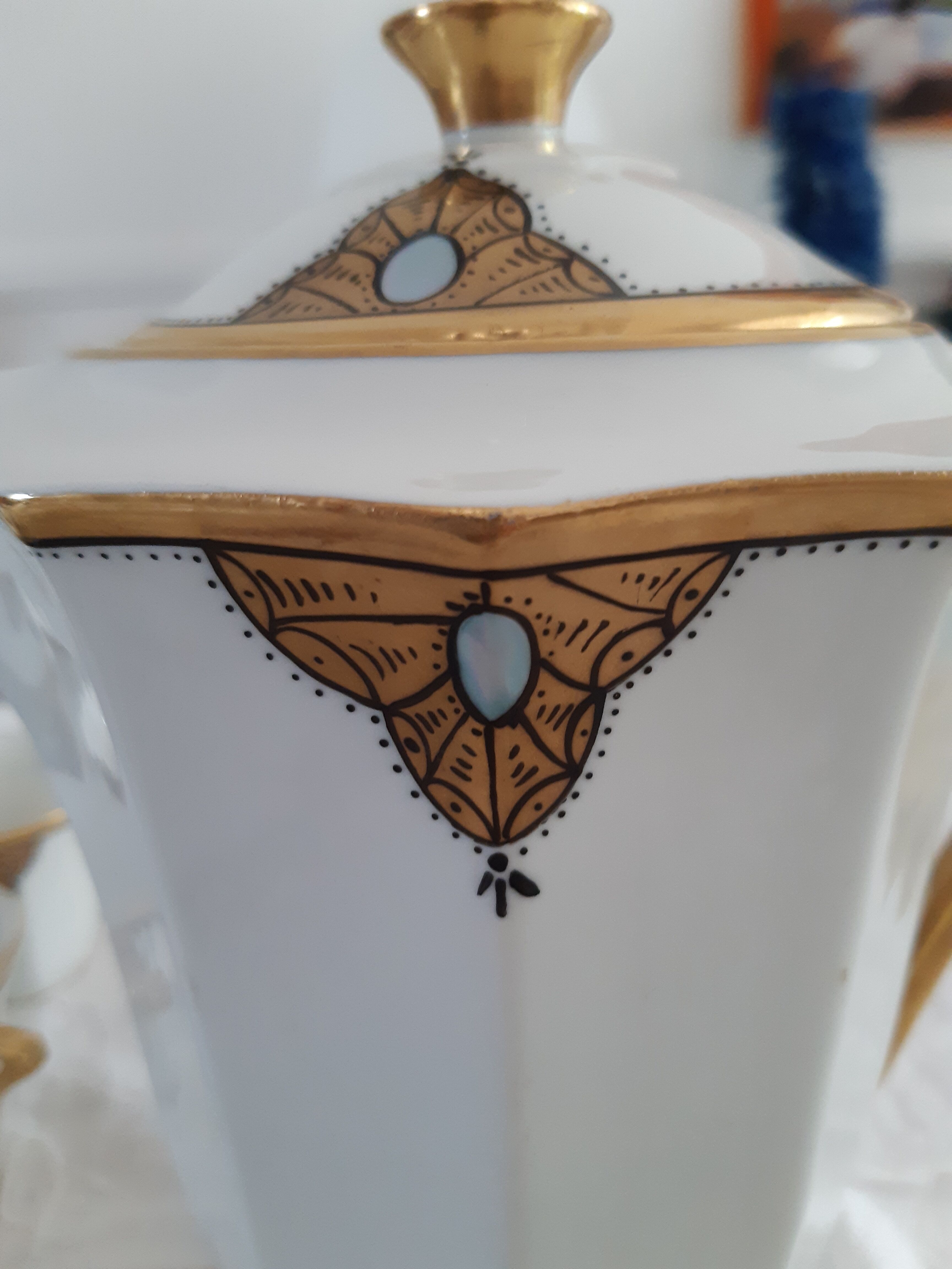 Servive a cafe art deco porcelain of limoges ancient
