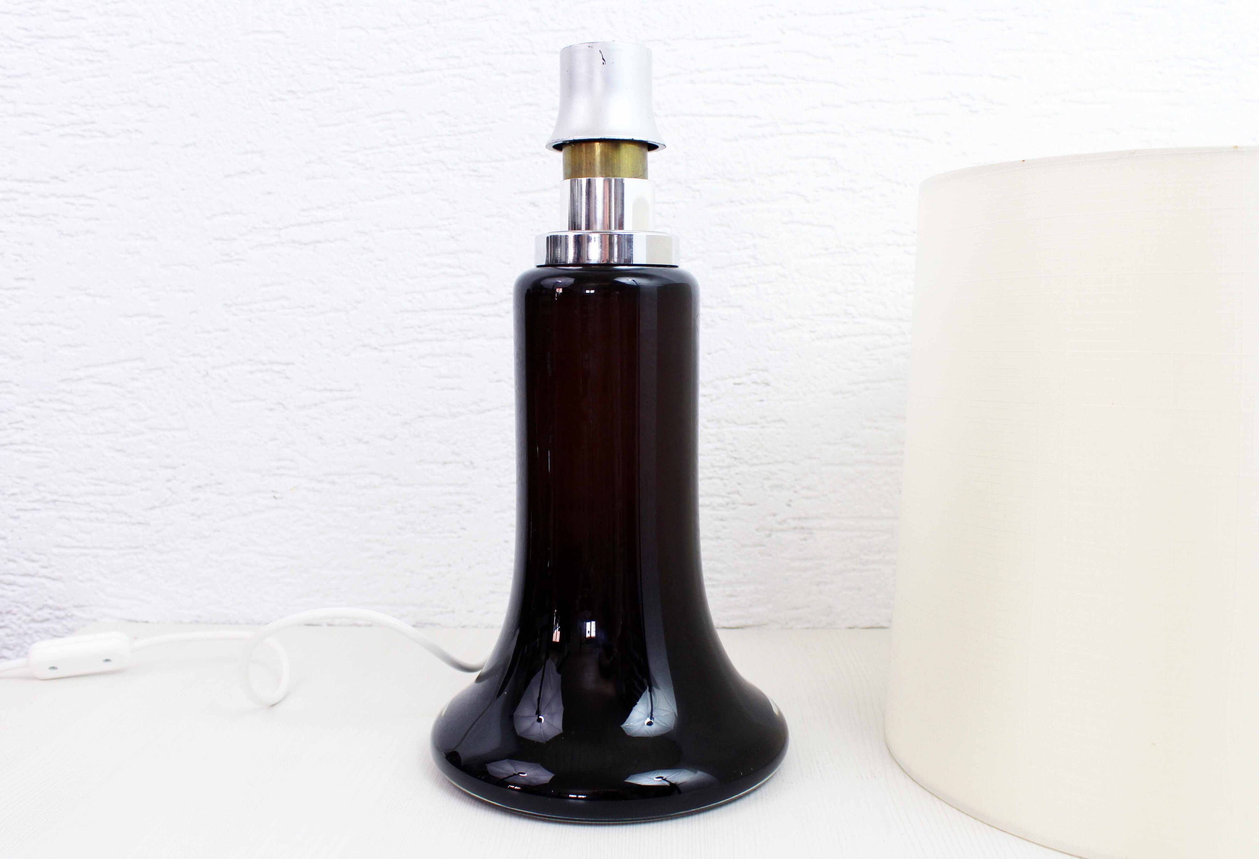 Black glass lamp base 1970