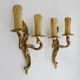 Old pair of wall sconces with double fires in real bronze, acanthus leaf. Year 50