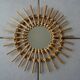 Vintage sun rattan mirror