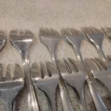 12 silver-plated oyster forks by Christofle America