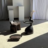 Sexy Neck - Solid wood side table (monoxyle) in organic shape colour