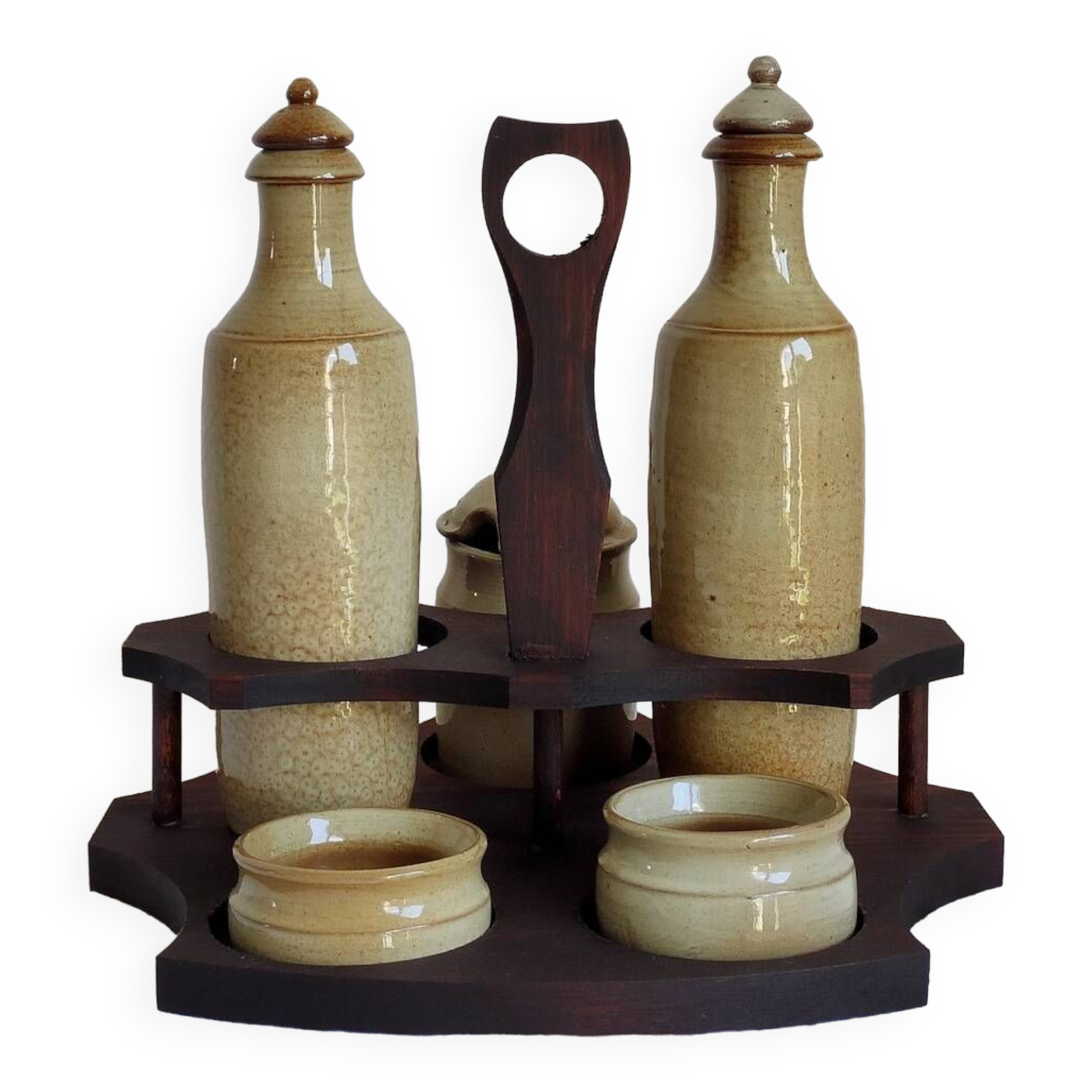 Stoneware condiment service