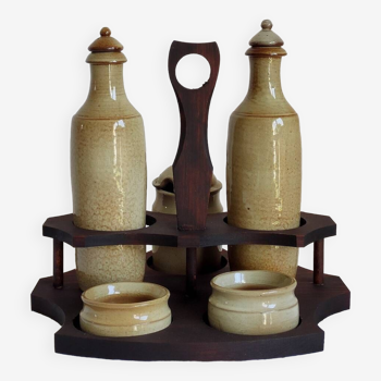 Stoneware condiment service