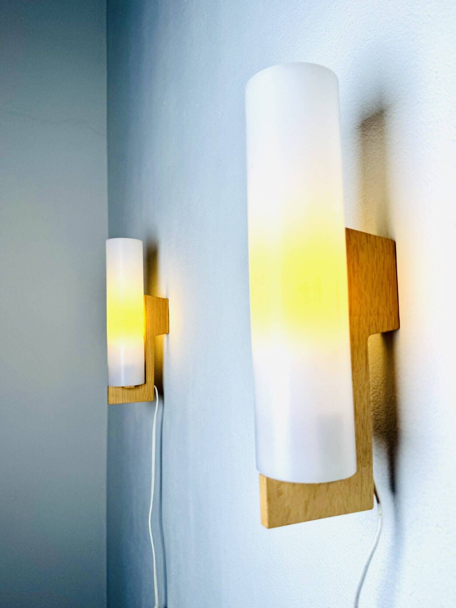 Cylindrical Wall Lamps By Uno & Östen Kristiansson For Luxus, Sweden 1960S