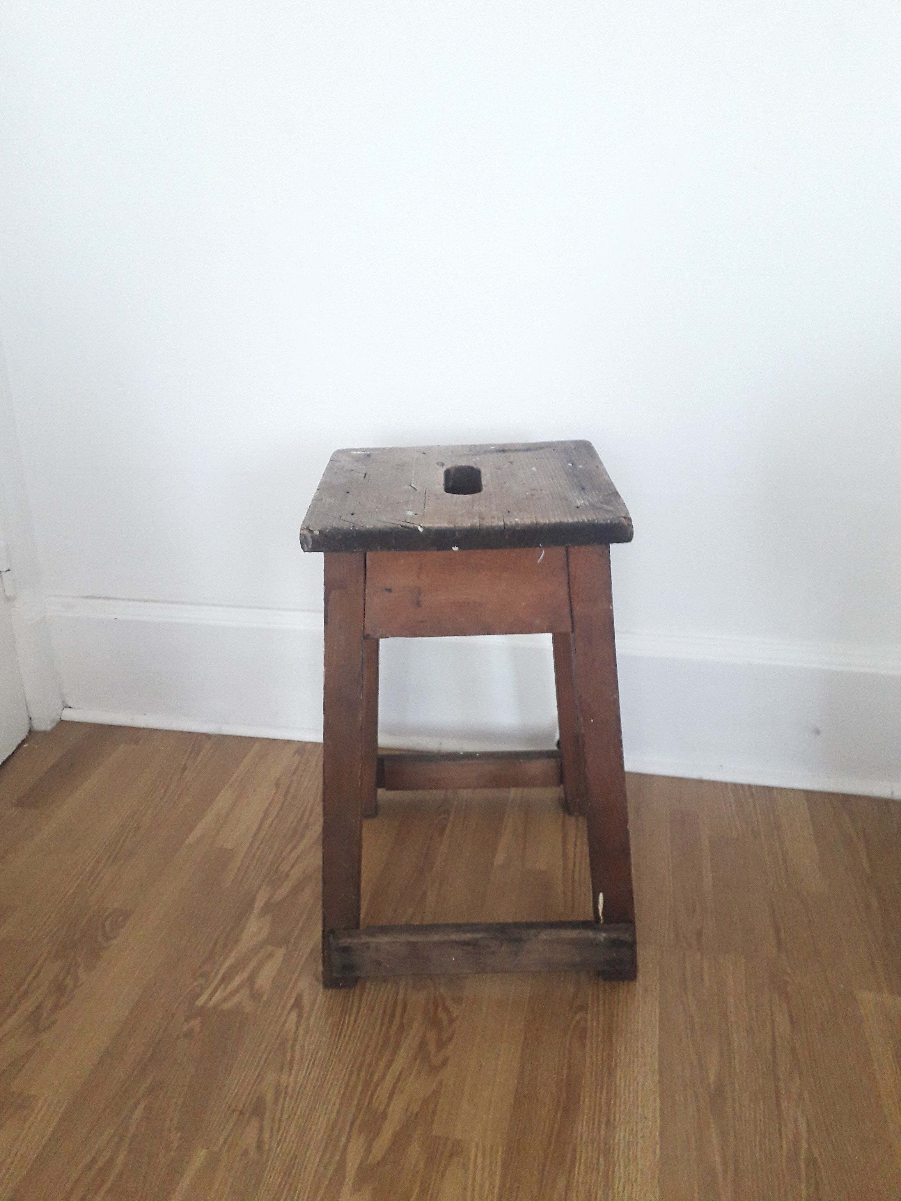 Old wooden workshop stool - 1940