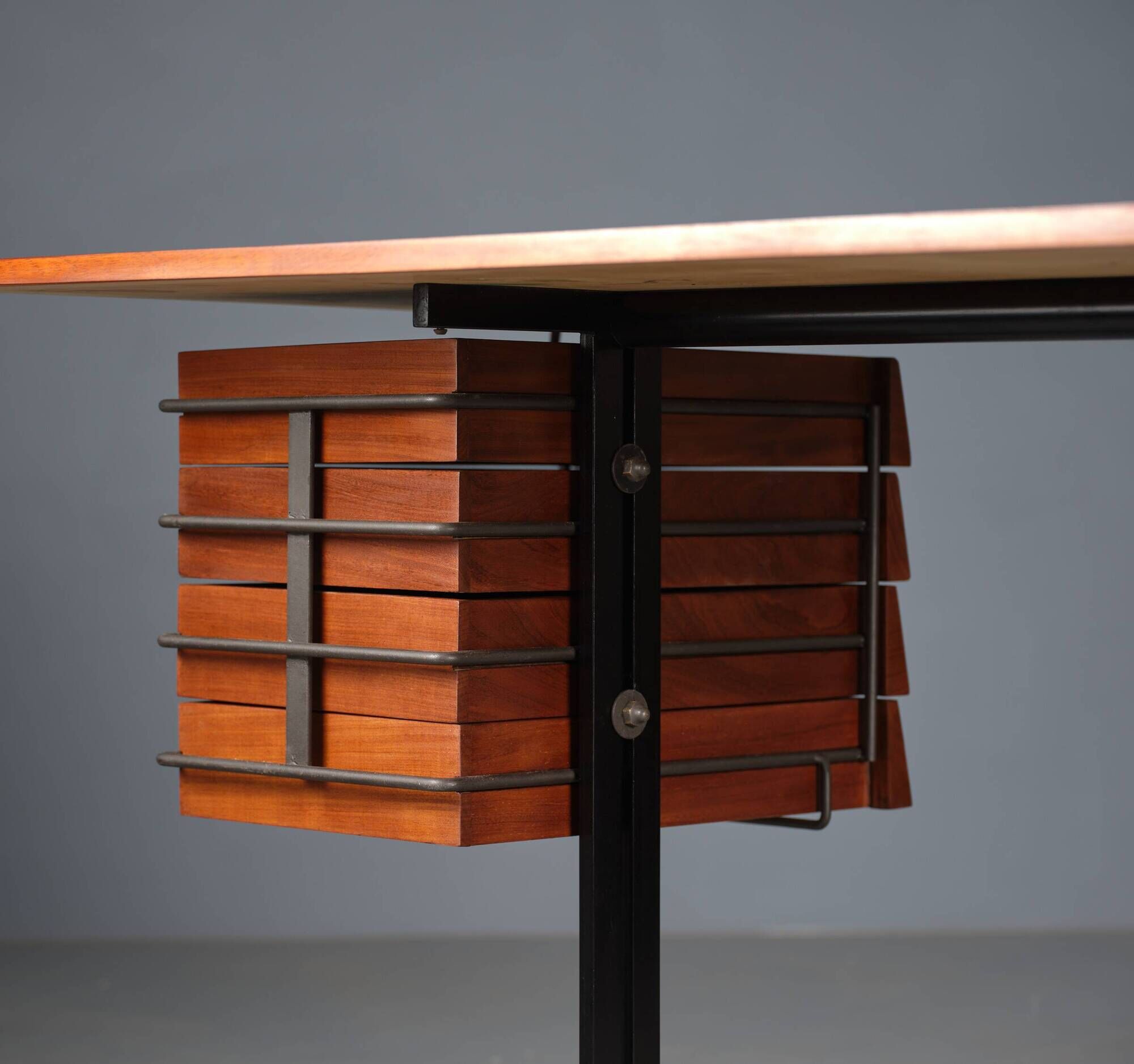 1950's Italian Mid Century Modern Teak Desk Table