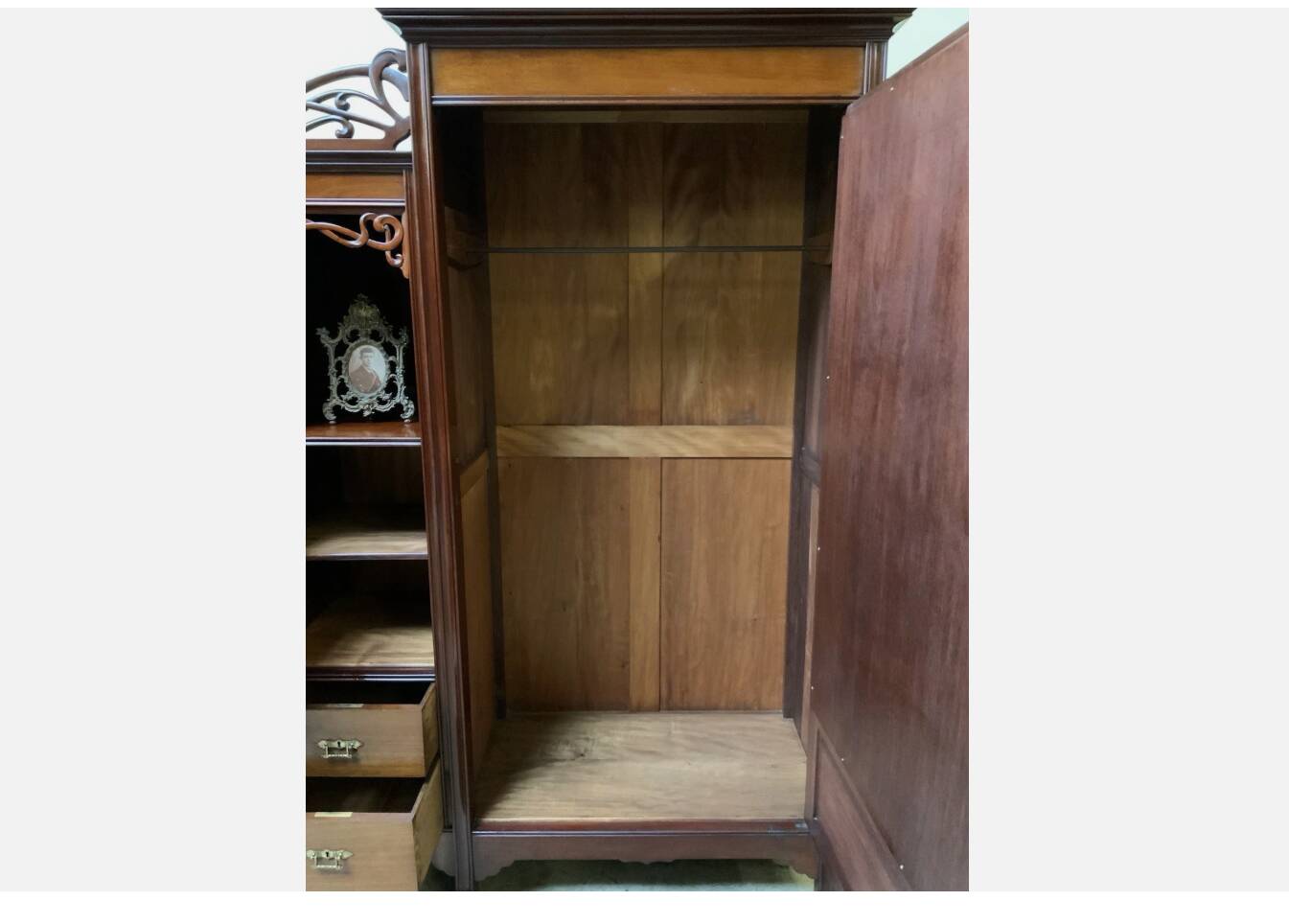 Antique Art Nouveau wardrobe, linen cupboard