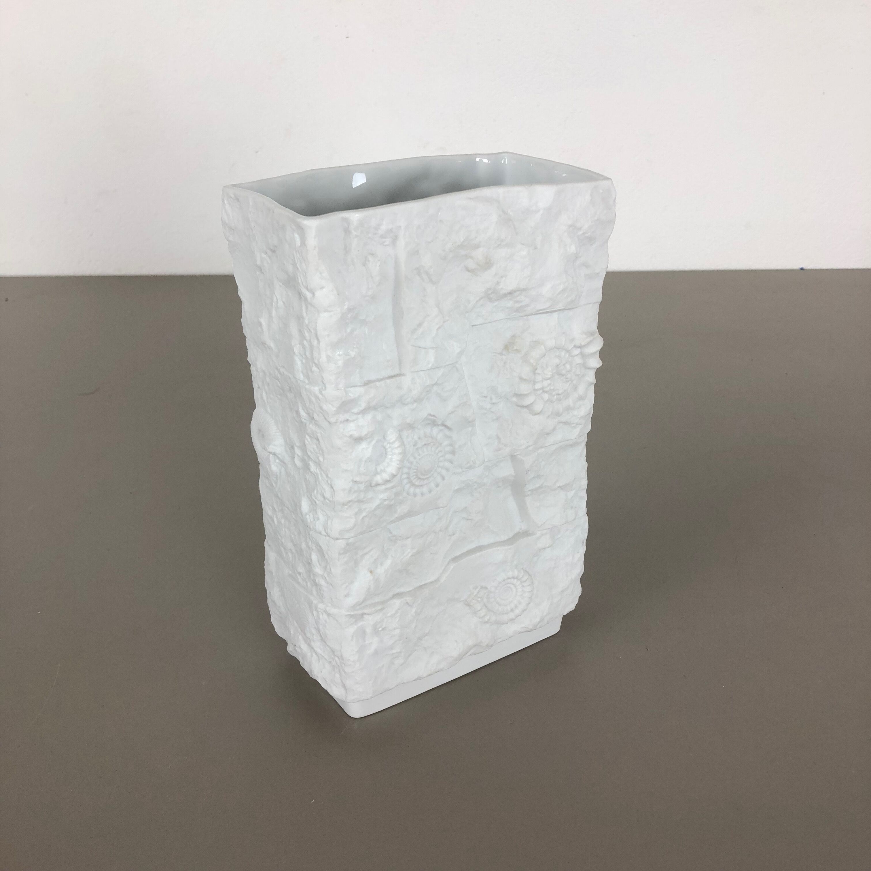 1970s OP Art biscuit porcelain german vase made by  AK Kaiser, Germany