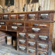 Exceptional antique apothecary workbench.