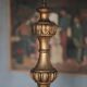 Florentine gilded wood floor lamp, floor lamp with lampshade