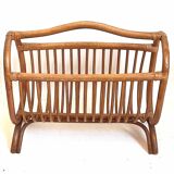 1960s rattan magazine rack