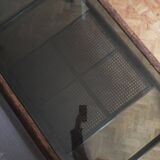 Rattan smoked glass and cannage coffee table