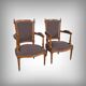 Pair of stained beech armchairs, Louis XVI style – 1950