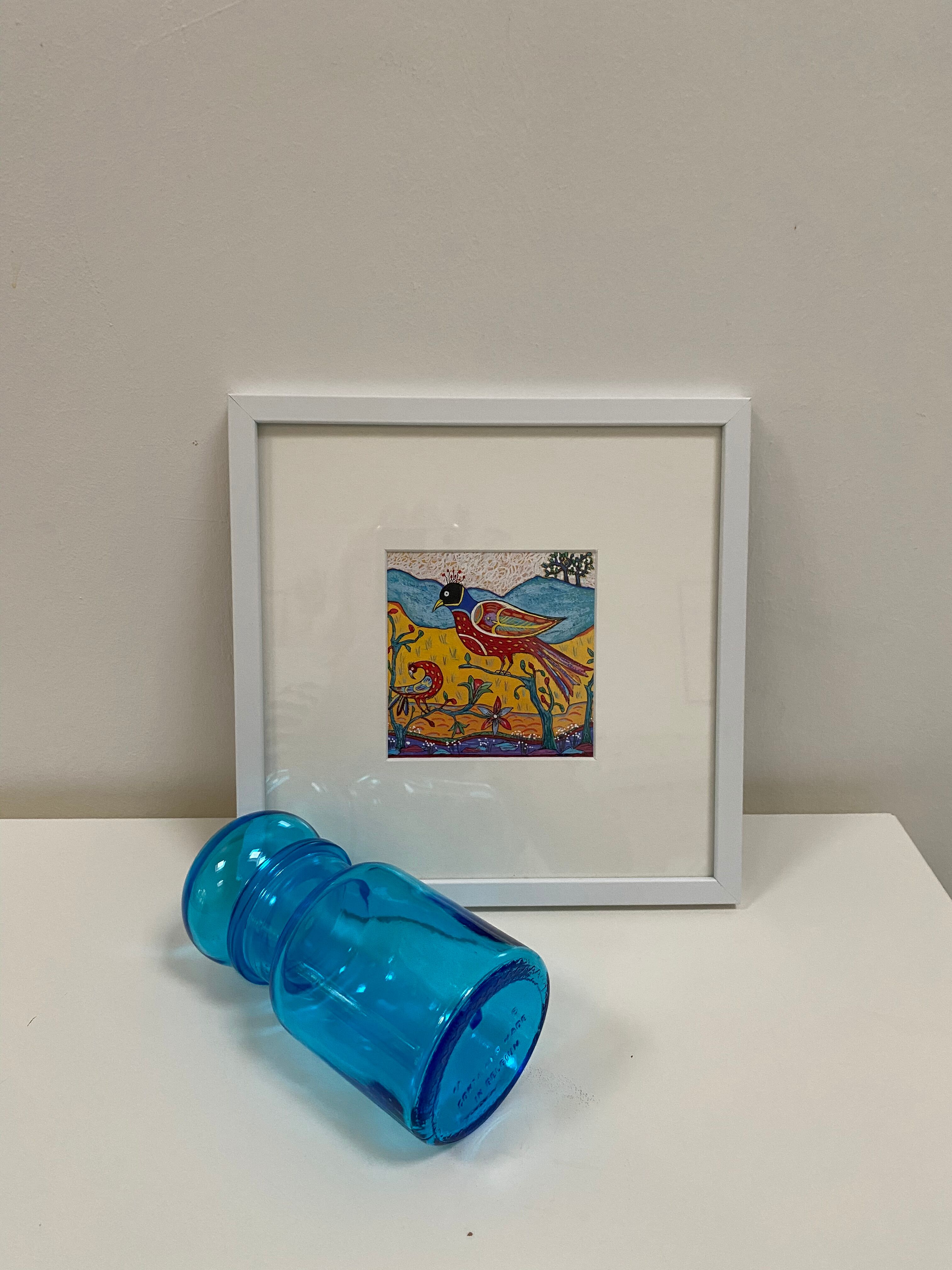 Small turquoise blue jar from the 70s