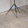 Vintage metal black tripod floor lamp and brass ball