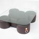 Coffee Table and 4 Stools by Guido Faleschini, Leather, 1970s