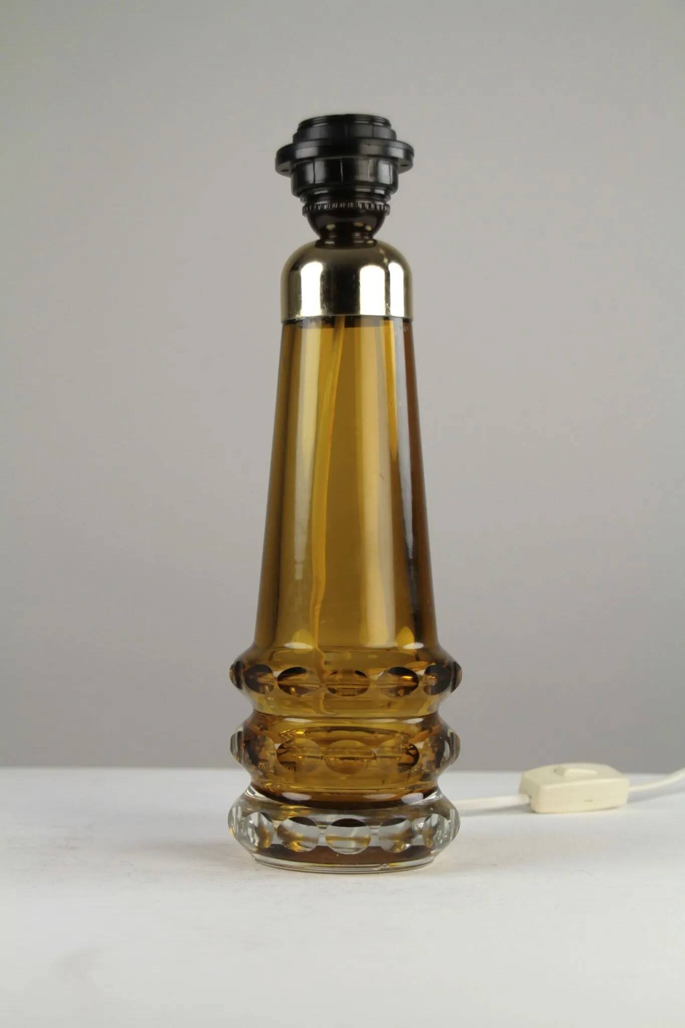 Amber & Clear Glass Table Lamp – Sweden, 1960s/1970s