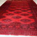 Tapis vintage fait main Ersari en laine rouge vif (122cm x 179cm)