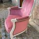 Armchair / Pink velvet Bergère
