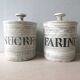 Set of 2 ceramic kitchen pots, Salins, 1950s