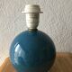 Lampe boule grès émaillé bleu