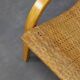 Rare Armchair in Wood and Woven Rattan, 1960s