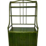 Buffet en rotin vert et hêtre, années 1970