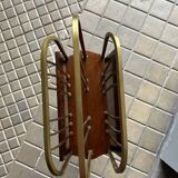 Brass and wood magazine holder William Tonks and sons