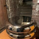 Table basse macaron fleur Delesalle chrome