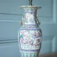 Canton porcelain table lamp, Chinese lamp with polychrome decoration.