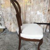 Louis XV style chair in cherry wood and fabric