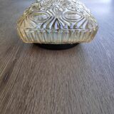 Amber ceiling light in thick glass